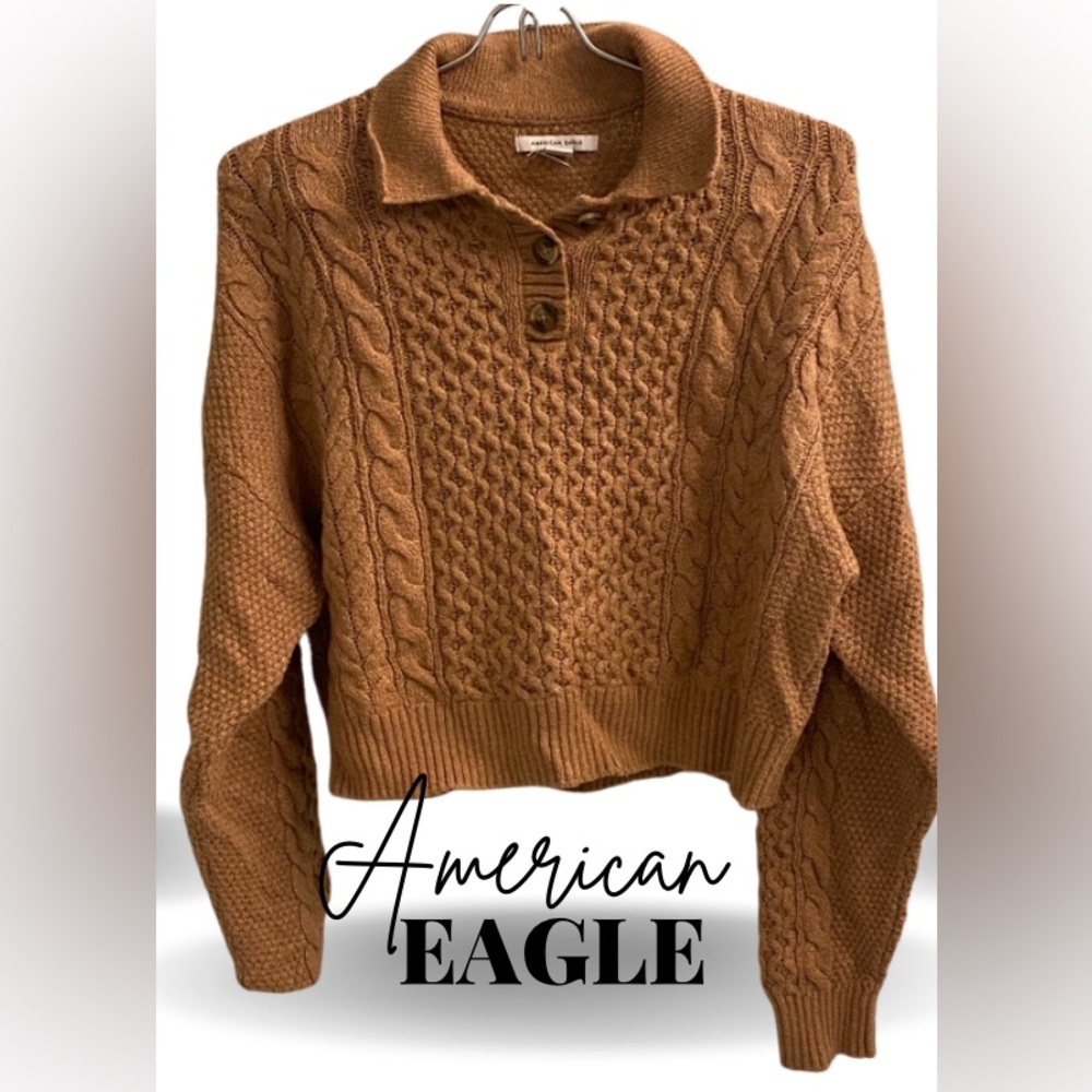 American Eagle Cable-knit Cropped Sweater
